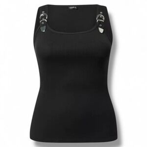 TORRID Black Western Buckle Strap Ribbed Tank Top NWT Size 2X